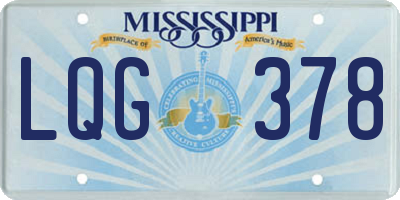 MS license plate LQG378