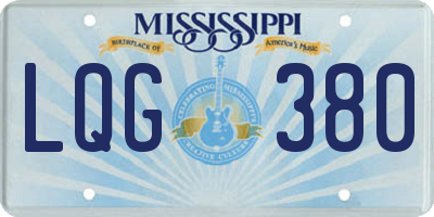 MS license plate LQG380