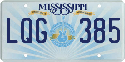MS license plate LQG385