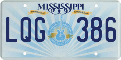 MS license plate LQG386