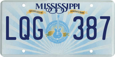 MS license plate LQG387