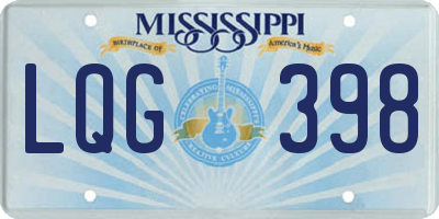MS license plate LQG398