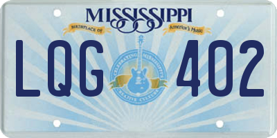 MS license plate LQG402