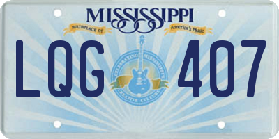 MS license plate LQG407