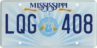 MS license plate LQG408