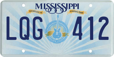 MS license plate LQG412