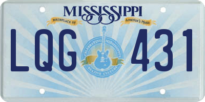 MS license plate LQG431