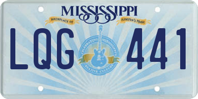 MS license plate LQG441