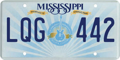 MS license plate LQG442