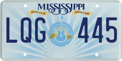 MS license plate LQG445