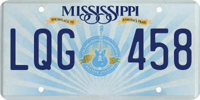 MS license plate LQG458