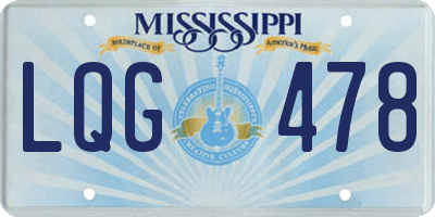 MS license plate LQG478