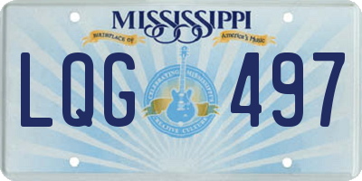 MS license plate LQG497