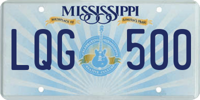MS license plate LQG500