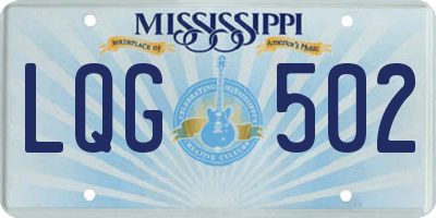 MS license plate LQG502