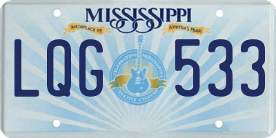 MS license plate LQG533