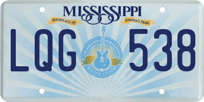 MS license plate LQG538