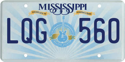 MS license plate LQG560