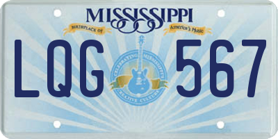 MS license plate LQG567