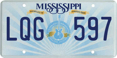MS license plate LQG597
