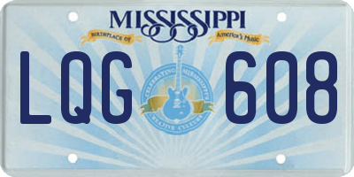 MS license plate LQG608