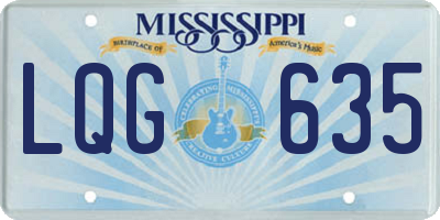 MS license plate LQG635