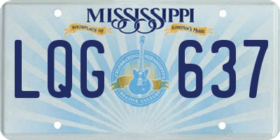 MS license plate LQG637
