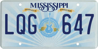 MS license plate LQG647