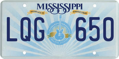 MS license plate LQG650