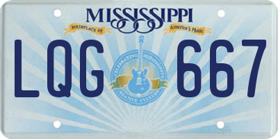 MS license plate LQG667