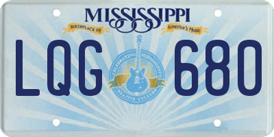 MS license plate LQG680