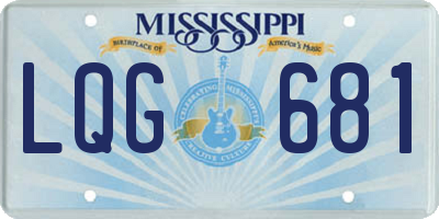 MS license plate LQG681