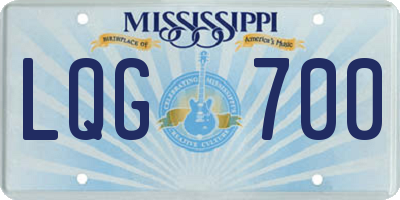 MS license plate LQG700