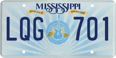 MS license plate LQG701