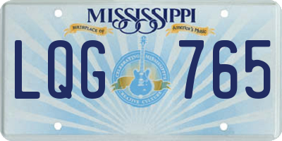 MS license plate LQG765