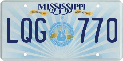 MS license plate LQG770