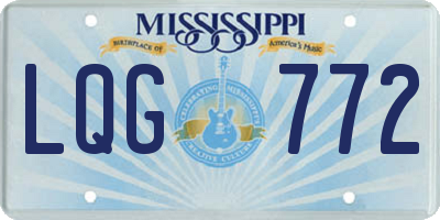 MS license plate LQG772