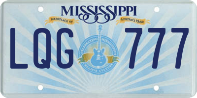 MS license plate LQG777