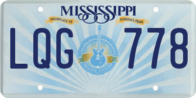 MS license plate LQG778