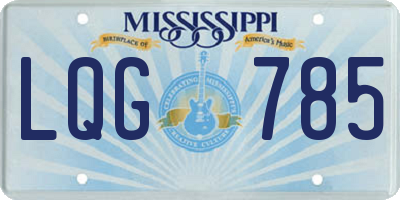 MS license plate LQG785