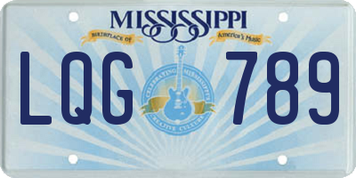 MS license plate LQG789