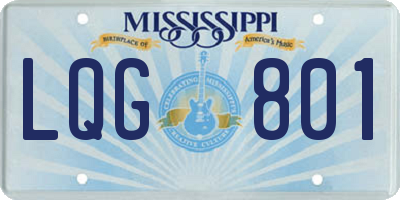 MS license plate LQG801