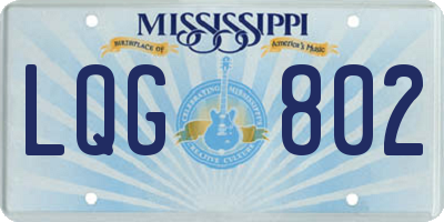 MS license plate LQG802