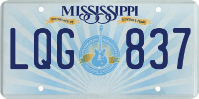 MS license plate LQG837