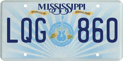 MS license plate LQG860