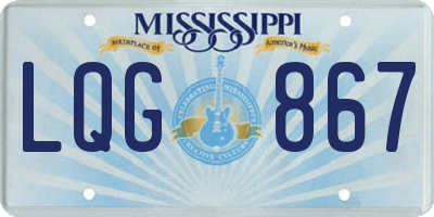 MS license plate LQG867