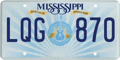 MS license plate LQG870
