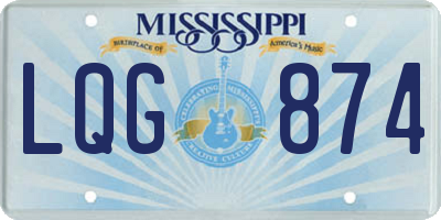MS license plate LQG874