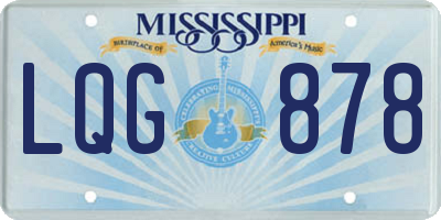MS license plate LQG878