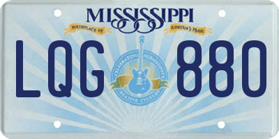 MS license plate LQG880